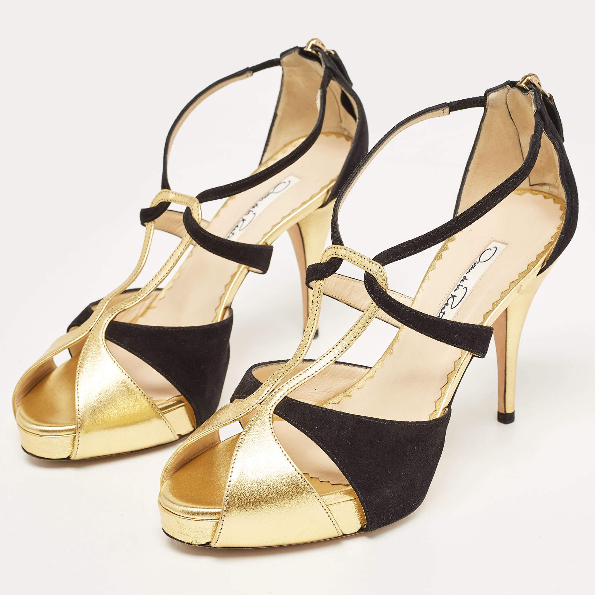 Faites-vous remarquer avec ces sandales Oscar de la Renta pour femme. Impeccablement confectionnés, ces talons chics offrent à la fois mode et confort et rehaussent votre look à chaque pas gracieux.