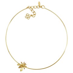 Oscar de la Renta Gold Critter Choker Necklace with Bee Motif, Contemporary