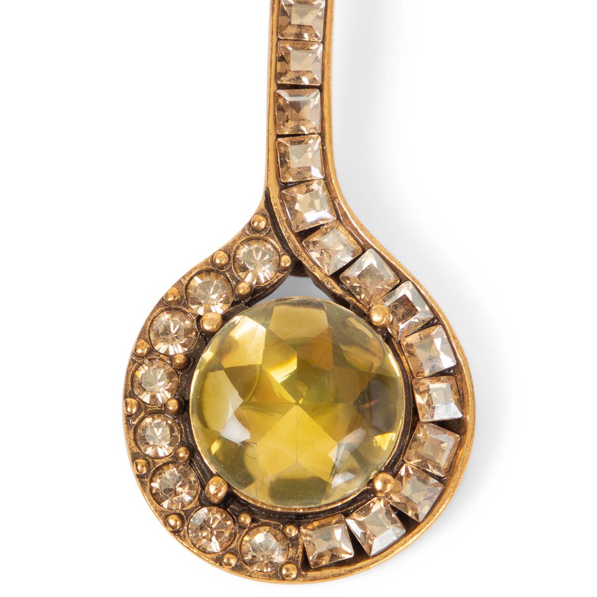 Women's Oscar De La Renta Gold Crystal Drop Earrings