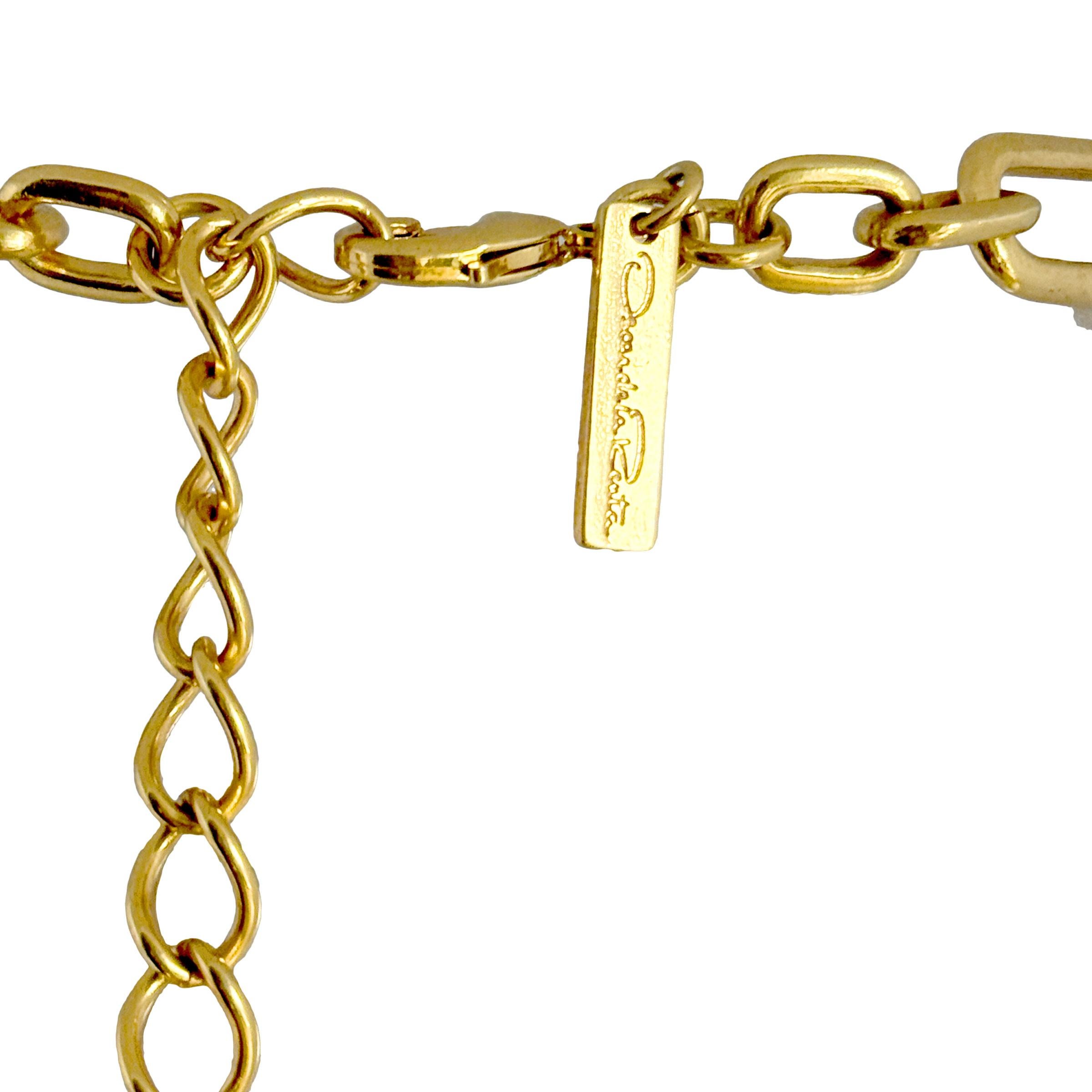 Oscar De La Renta - Collana con cristalli d'oro, stella e luna, charme celestiale in vendita 5