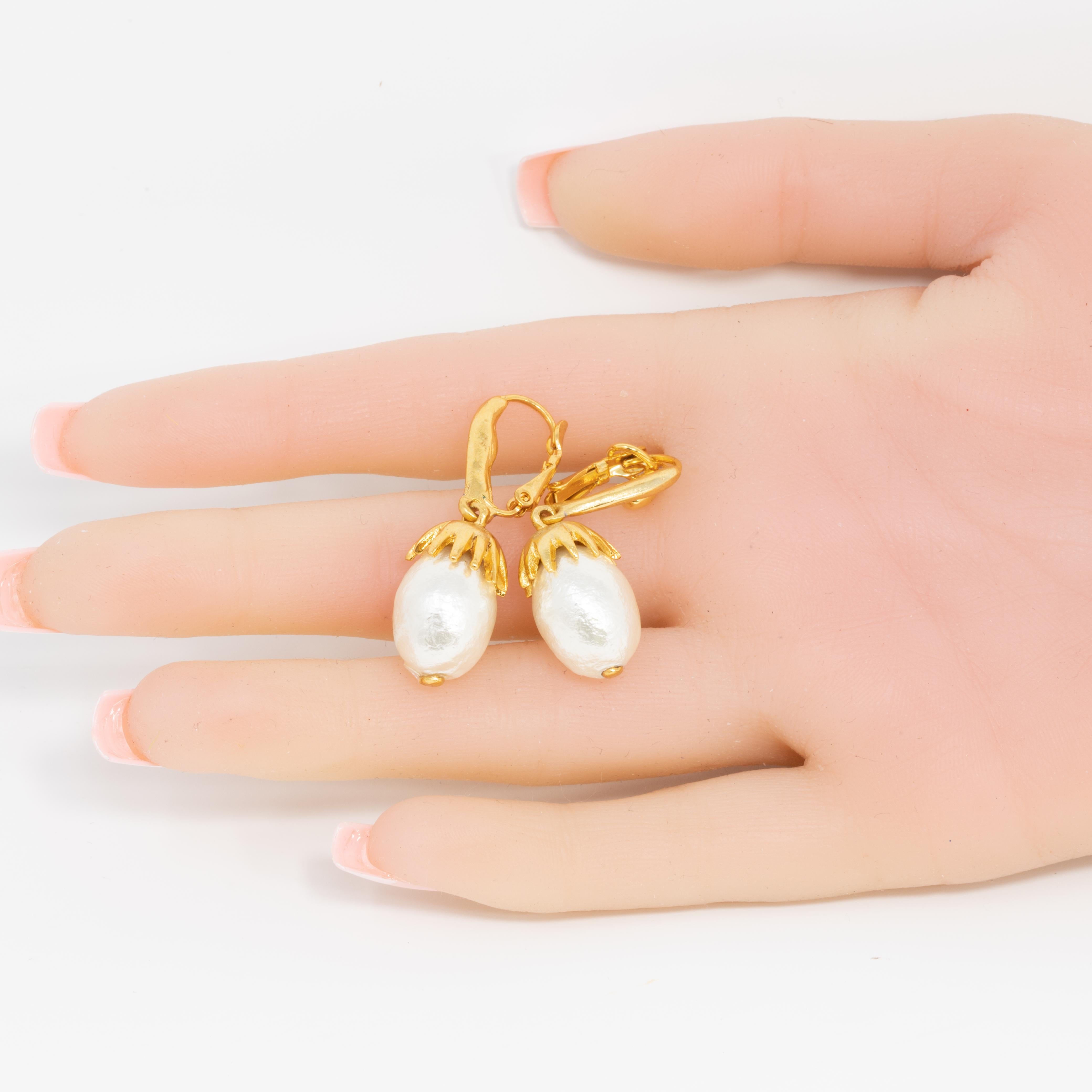 french hook pearl earrings