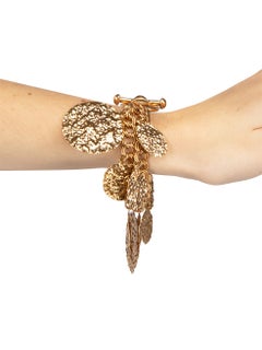 Oscar de la Renta Gold Disc Chain Bracelet