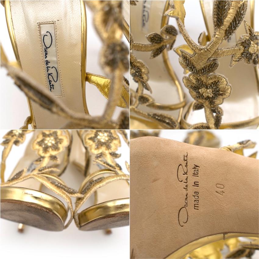 Women's Oscar de la Renta Gold Embellished Heels 40