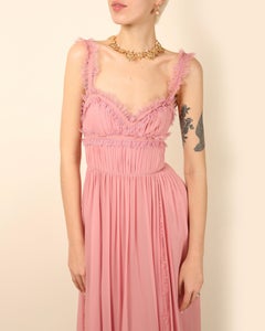 Oscar de la Renta gold heart pink crystal pearl chain choker necklace