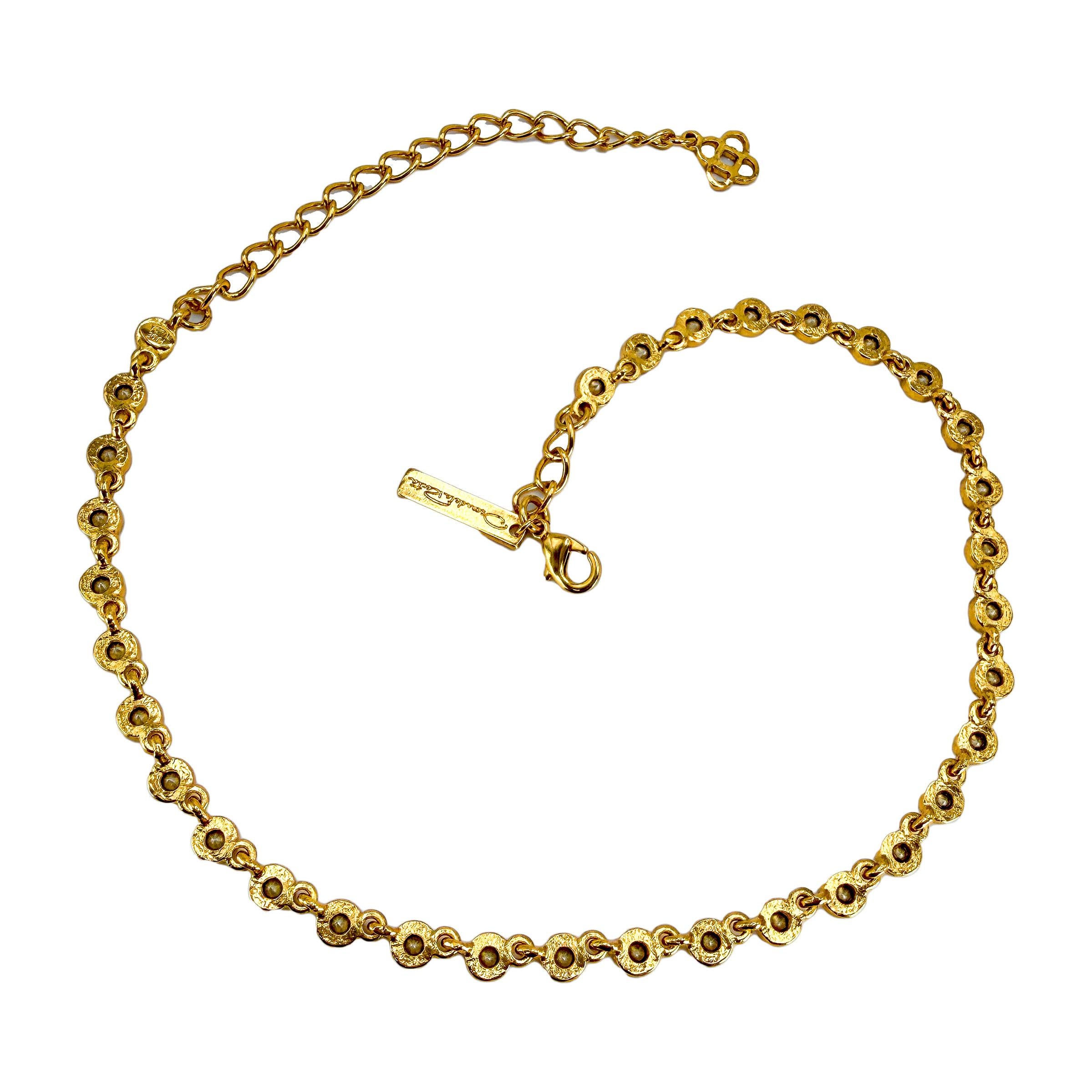 Oscar De La Renta - Collana tennis in oro con tanzanite viola e cristalli Swarovski in vendita 2