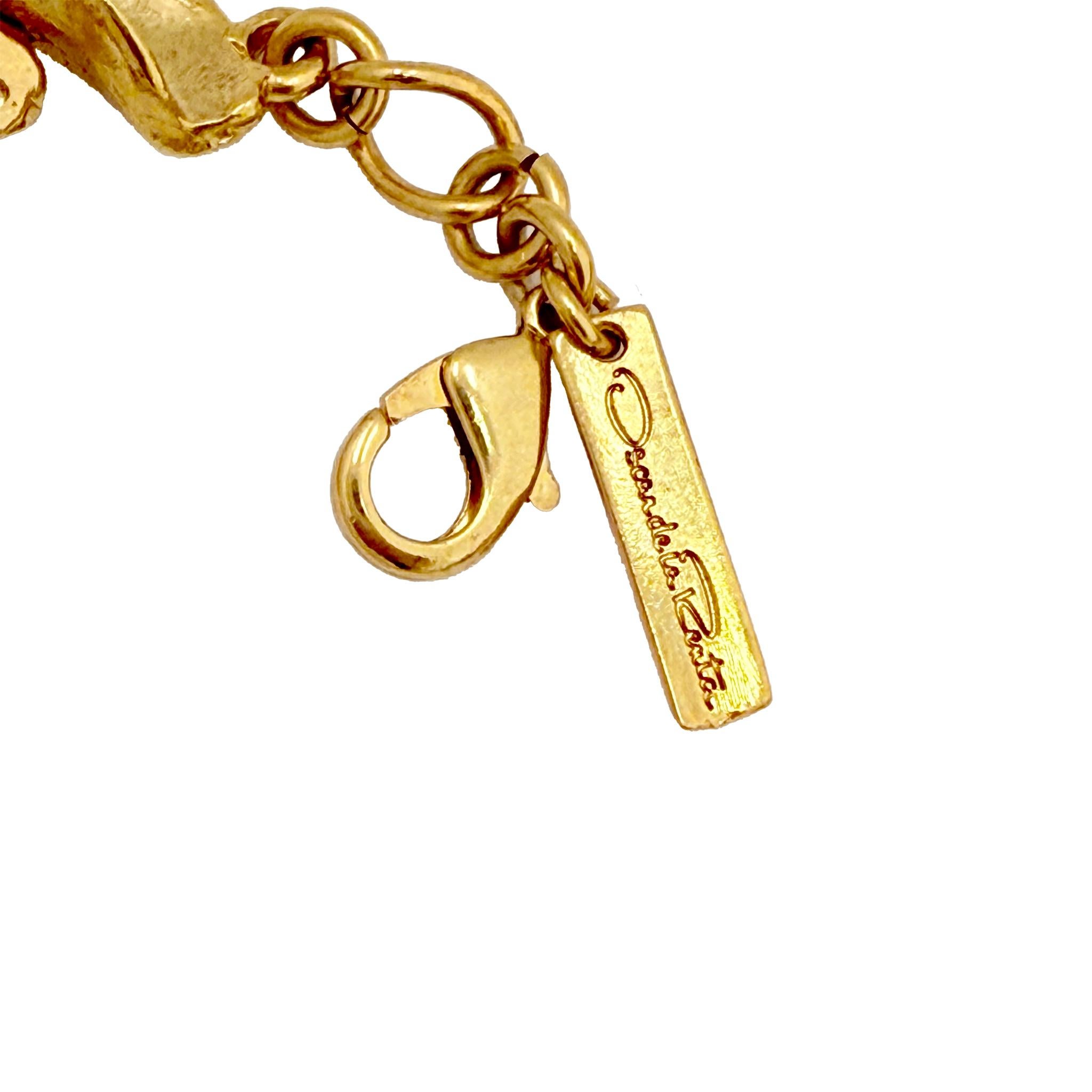 Oscar De La Renta Collana con nastro Foldes placcato oro e accenti di perle in vendita 4
