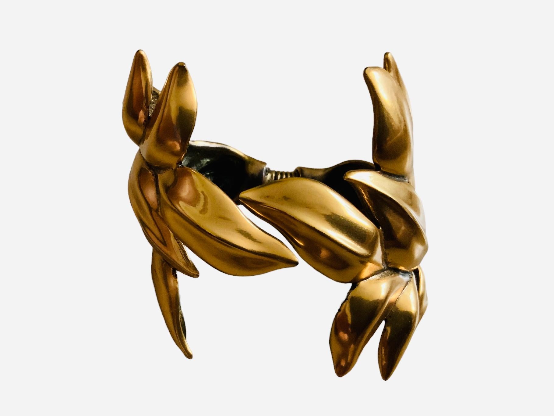 Oscar De La Renta Gold Plated Leaves Bracelet For Sale 7