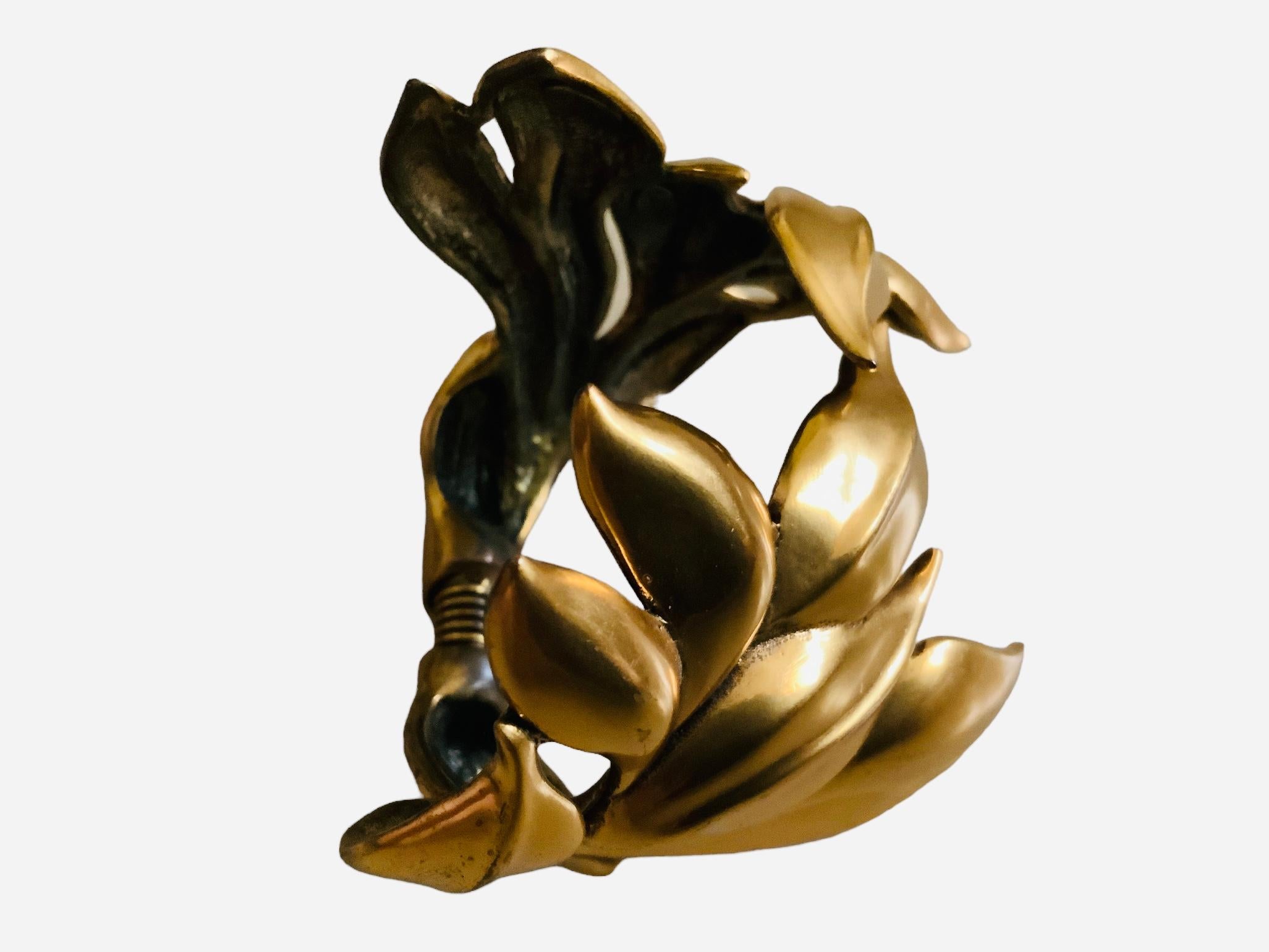 Oscar De La Renta Gold Plated Leaves Bracelet For Sale 2