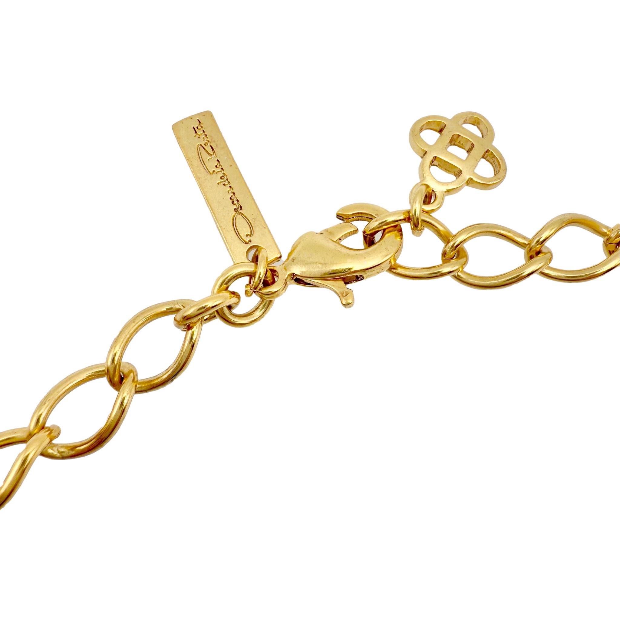 Oscar De La Renta - Collana con foglie di giglio placcate in oro - regolabile in vendita 2