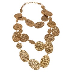 Oscar de la Renta Gold Textured Layered Necklace