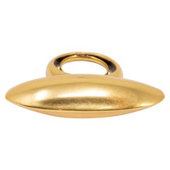 Oscar de la Renta Gold Wedge Cocktail Ring, Contemporary Statement Style