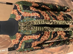 Oscar De La Renta Green Beaded Velvet Jacket