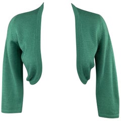 OSCAR DE LA RENTA Green Cashmere / Silk Bolero Cardigan