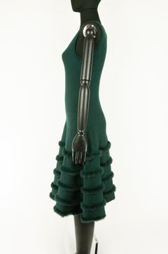 Oscar De La Renta Green Knitted Dress