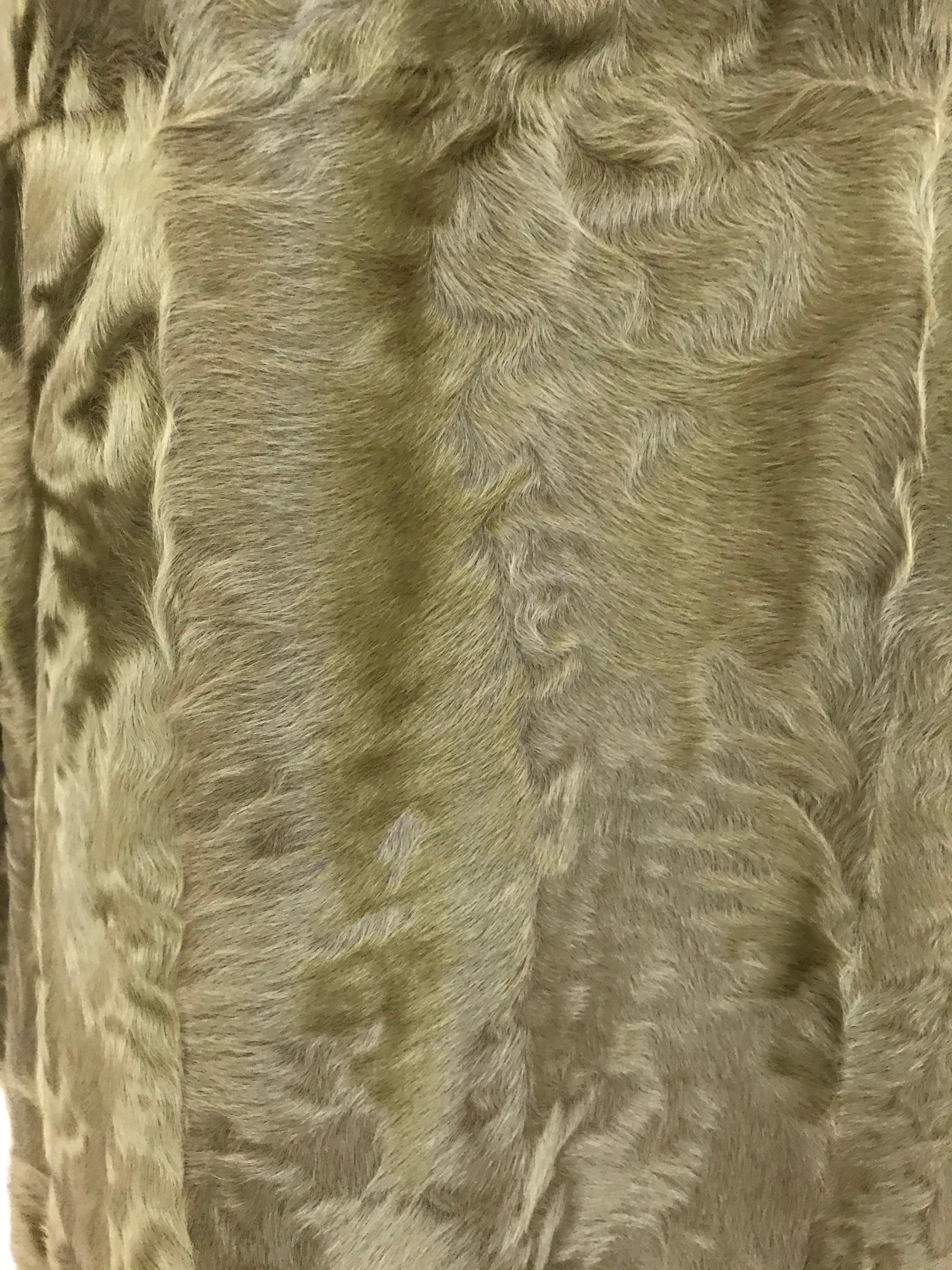 Oscar De La Renta Green Lamb Skin Fur Coat 1