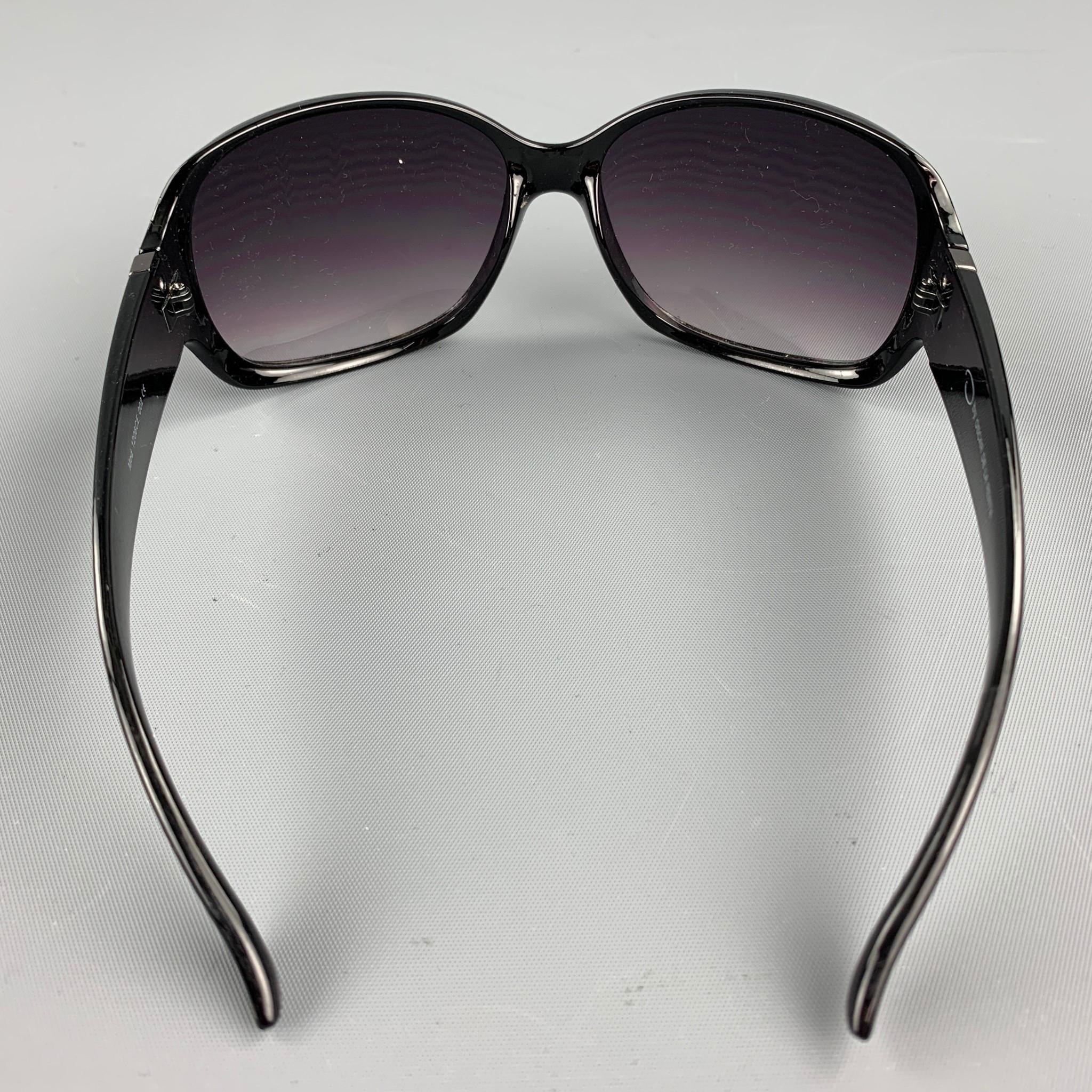 Black OSCAR DE LA RENTA Grey Textured Acetate Sunglasses