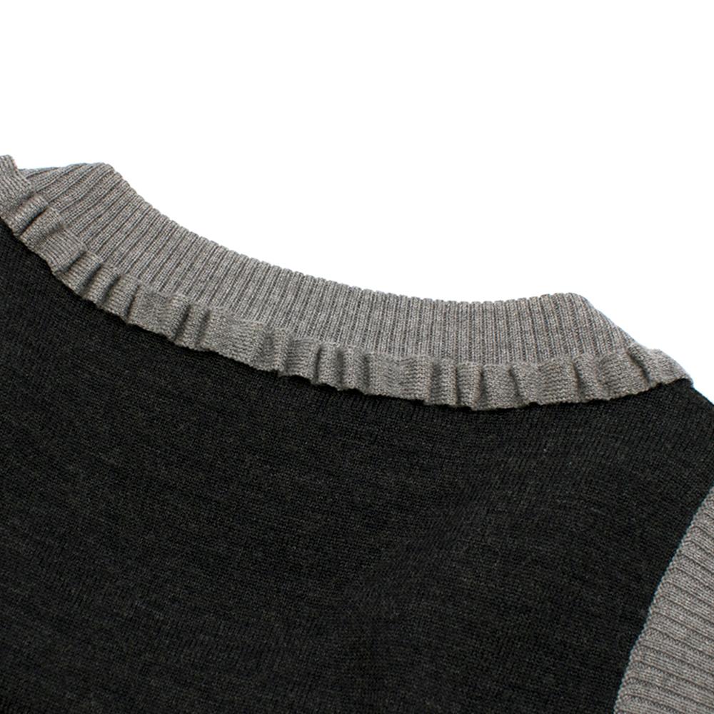 Oscar de la Renta Grey Wool Sleeveless Knit Top - Size XS For Sale 5