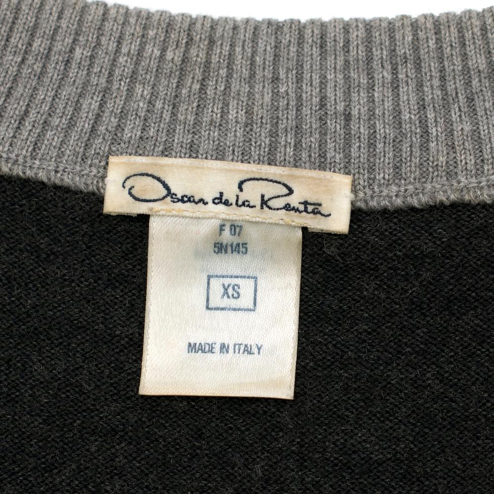 Women's Oscar de la Renta Grey Wool Sleeveless Knit Top - Size XS For Sale