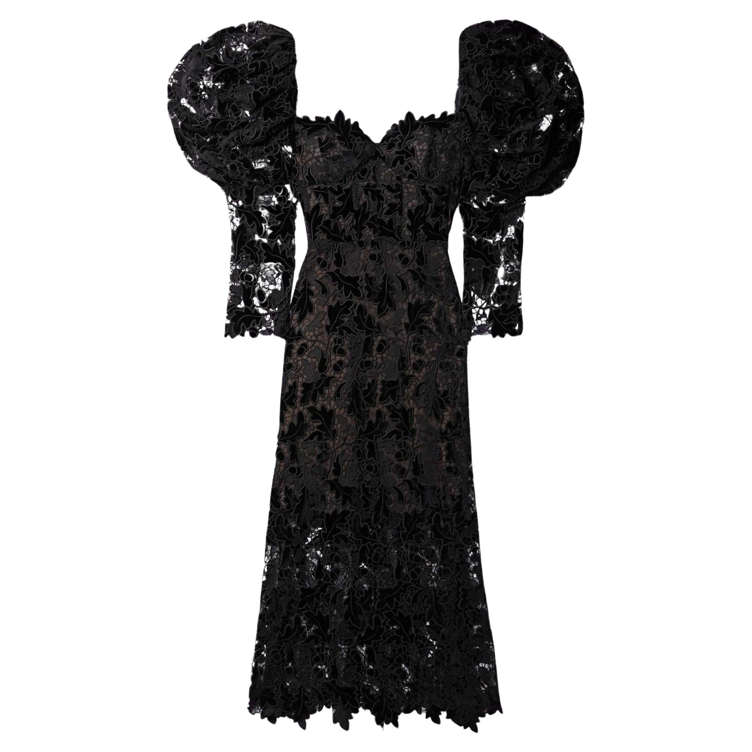Oscar de la Renta Guipure-Spitzen-Midikleid Größe US 10