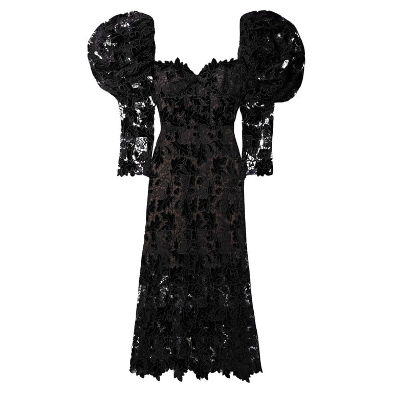 Oscar de la Renta Guipure Lace Midi dress Size US 10 For Sale at 1stDibs