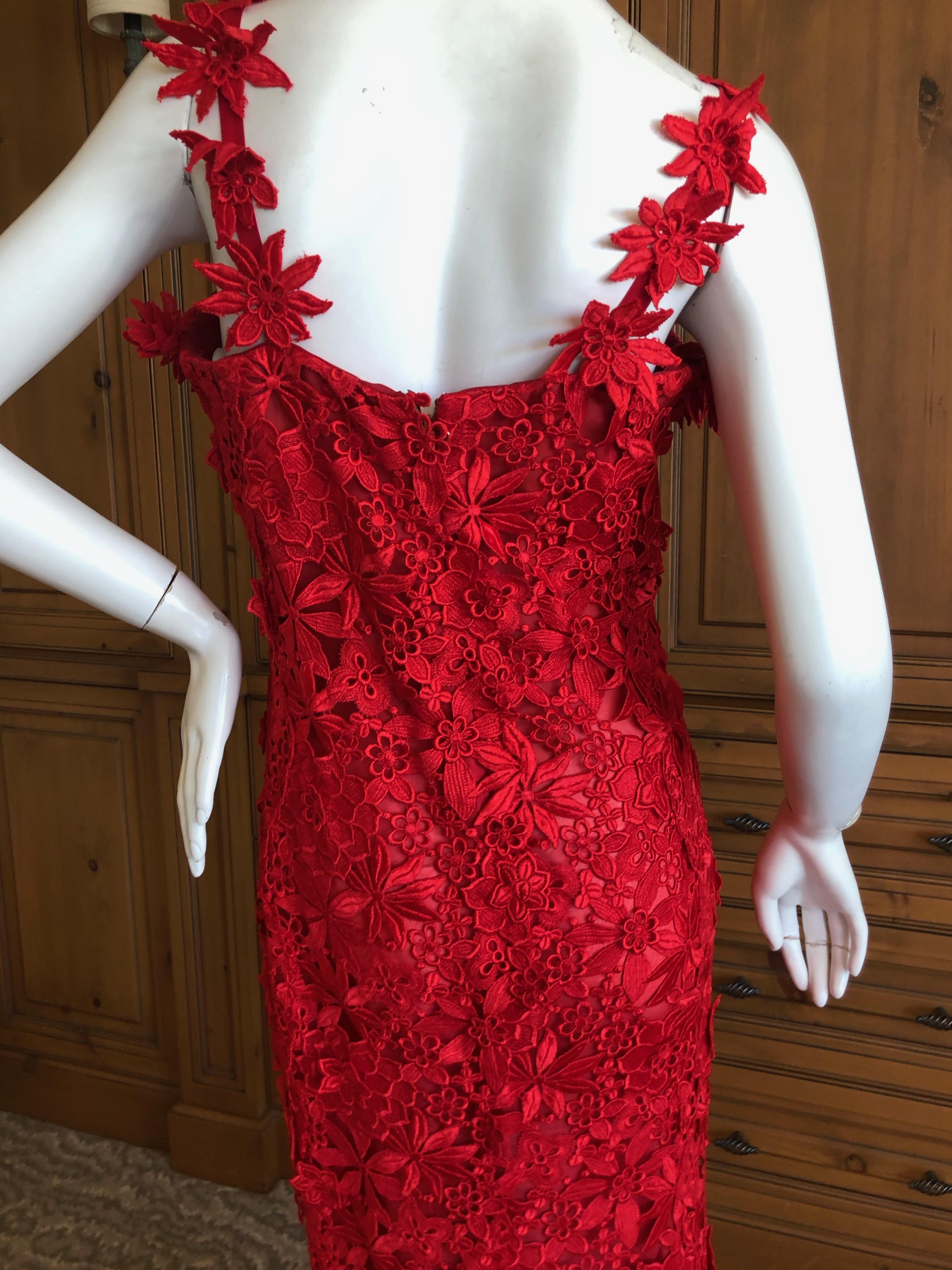 Oscar de la Renta Guipure Lace Strapless Evening Dress w Matching Mantilla Wrap For Sale 5