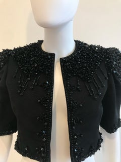 Oscar de la Renta Hand Beaded Cropped Jacket