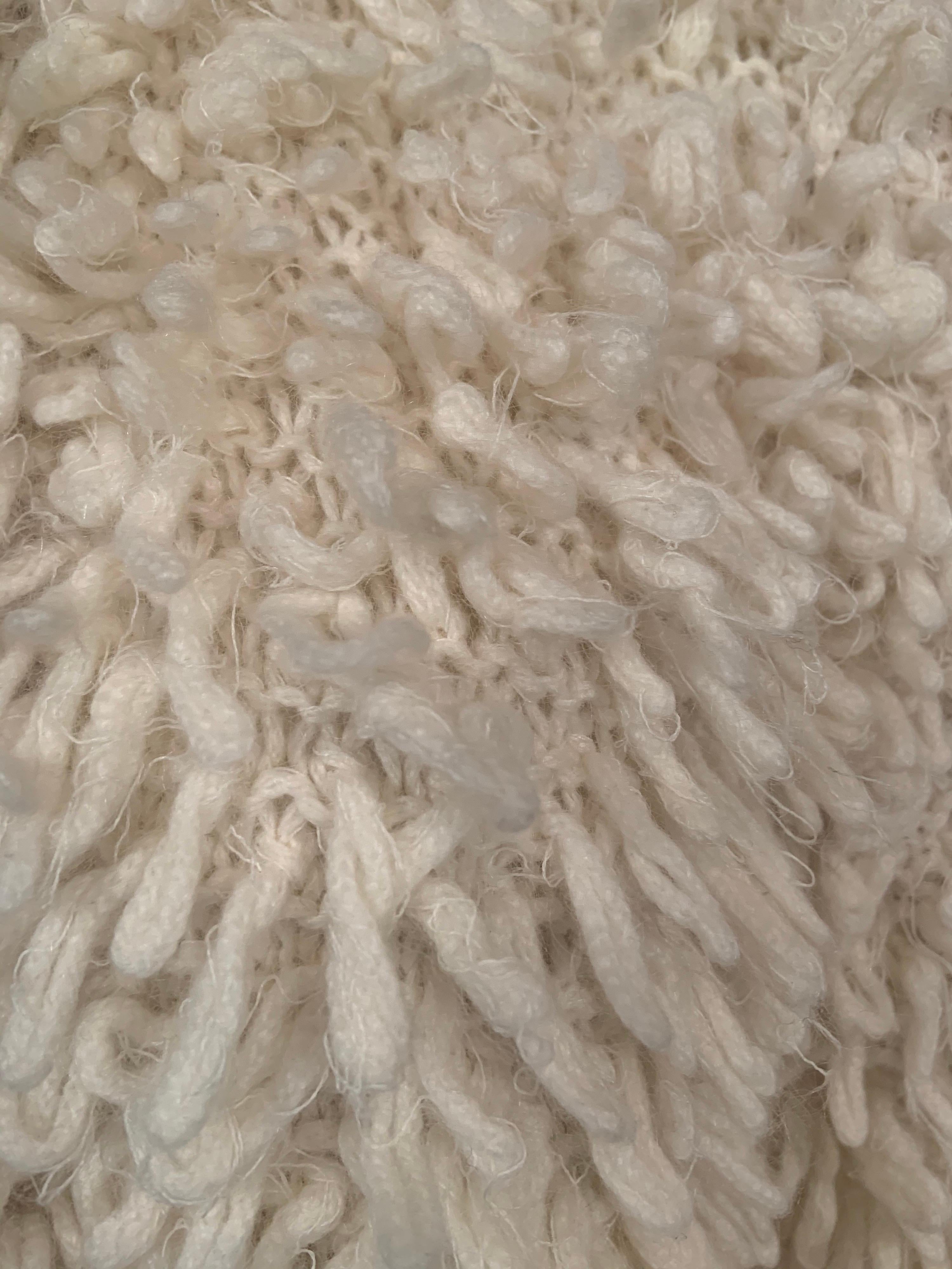 Oscar de la Renta Hand Knit Cream Cashmere/ Mohair Sweater Jacket Original Tags  In New Condition In New Hope, PA