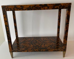 Oscar de la Renta Home by Century Furniture Co. Faux Tortoise & Brass Side Table