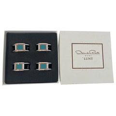 Oscar De La Renta Home Napkin Rings for Lunt Set of 8