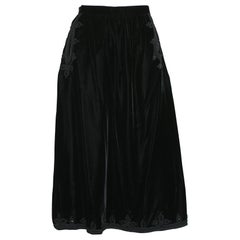 Oscar de la Renta Hussar Style Velvet Skirt