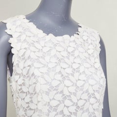 OSCAR DE LA RENTA Iso guipure leaf lace embroidery fit flare bridal dress US4 S