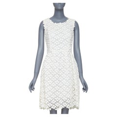 OSCAR DE LA RENTA Iso guipure leaf lace embroidery fit flare bridal dress US4 S