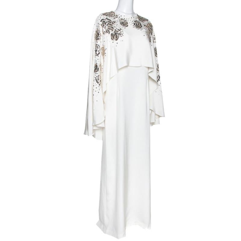 long white cape dress