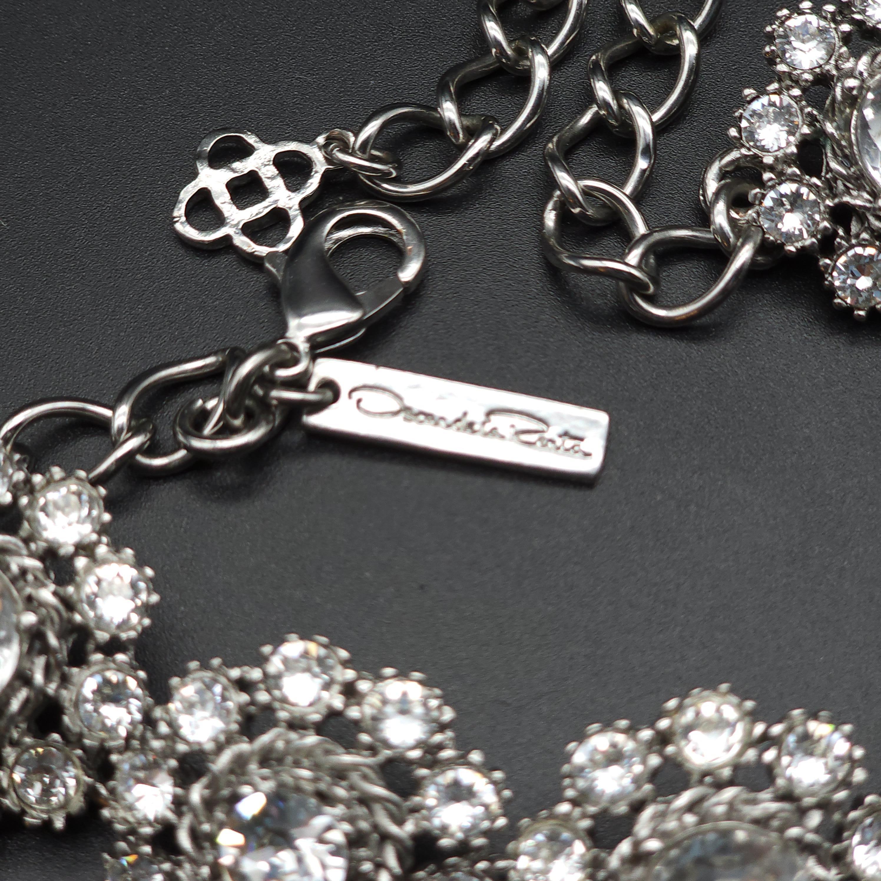Oscar De La Renta Collar joya grande con cristales en venta 2