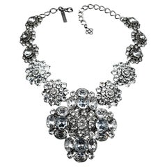 Oscar de la Renta Large Crystal Jeweled Collar Statement Necklace