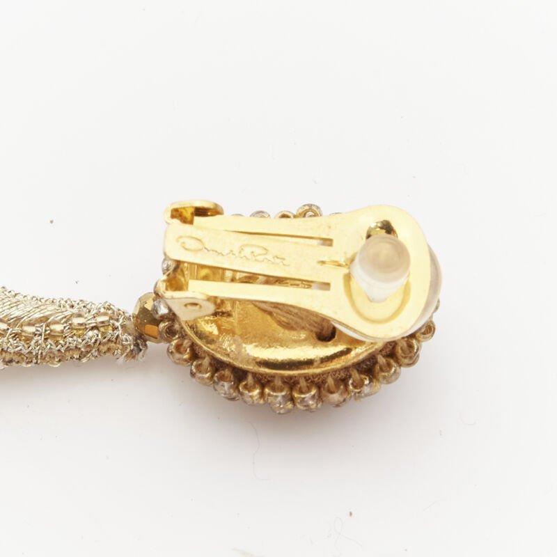 OSCAR DE LA RENTA Large Starfish gold bead embellished clip on earrings For Sale 3