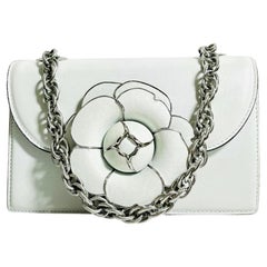 Oscar De La Renta Leather Gardenia Flower Bag