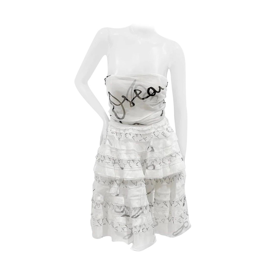 Oscar de la Renta Logo Tiered Dress SS2018