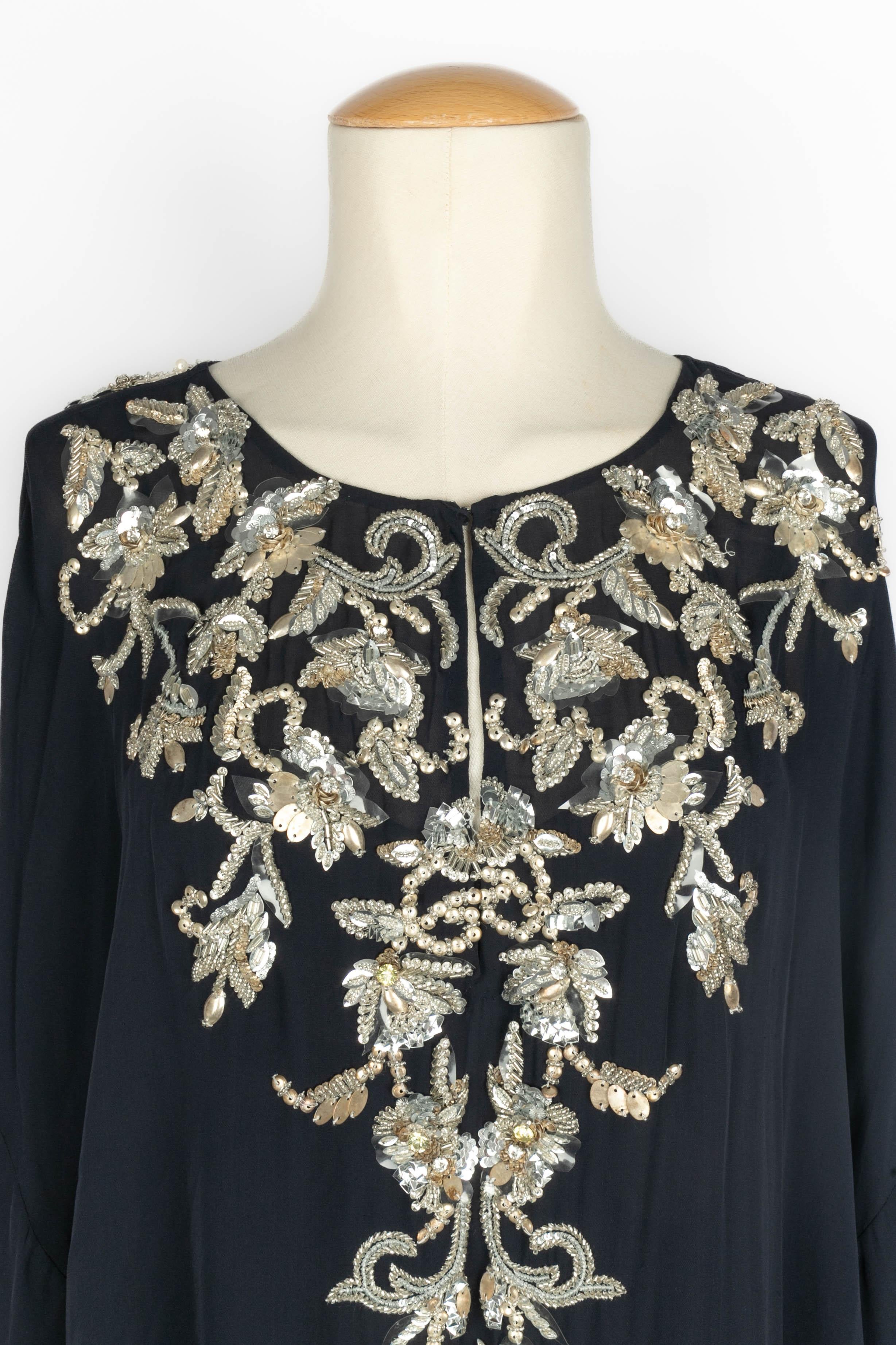 Black Oscar de la Renta long dress For Sale