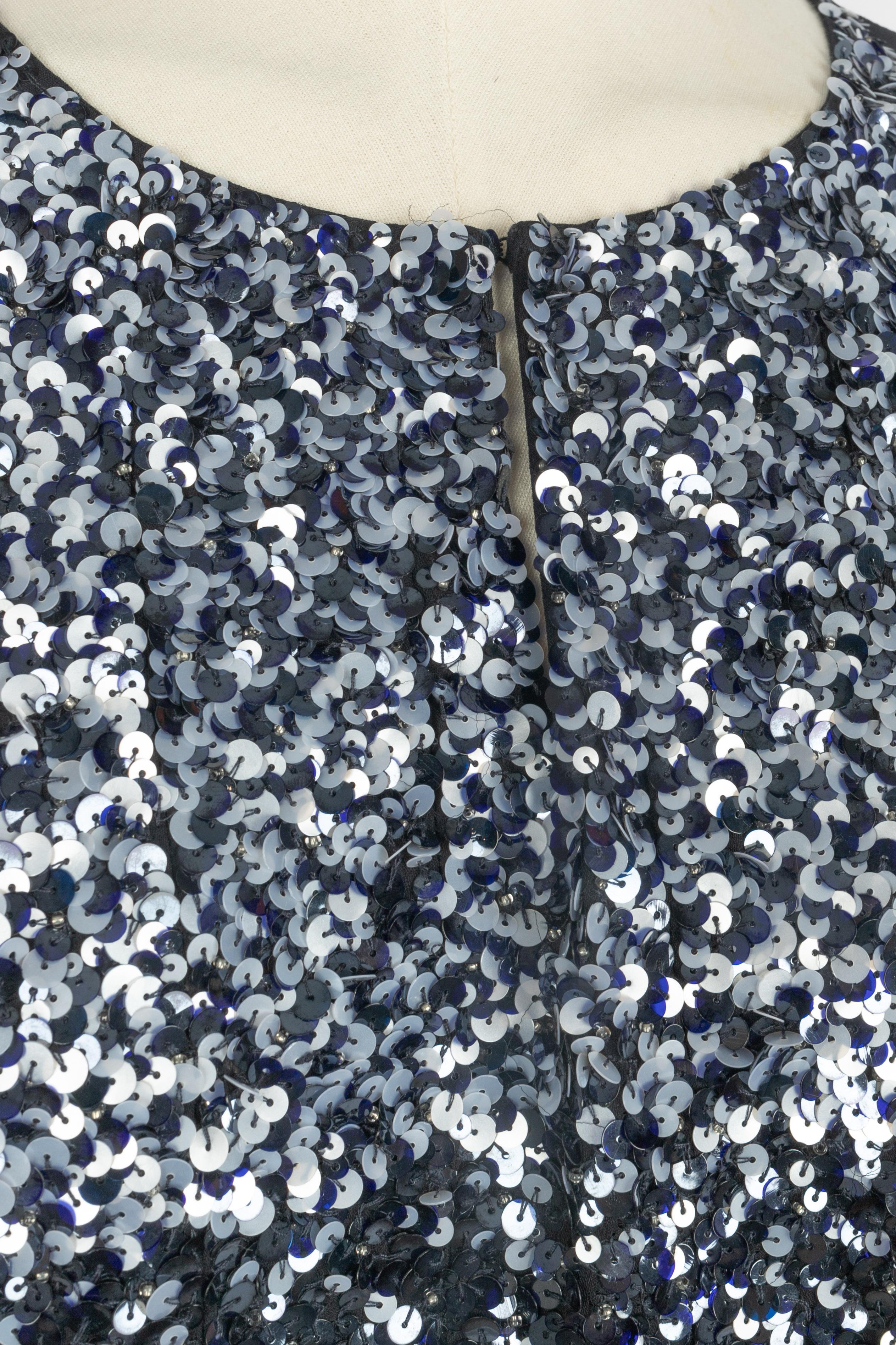Oscar de la Renta long silk dress In Excellent Condition For Sale In SAINT-OUEN-SUR-SEINE, FR