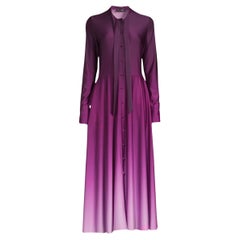 Oscar De La Renta - Vestito midi a maniche lunghe in Jersey Ombre Taglia US 12