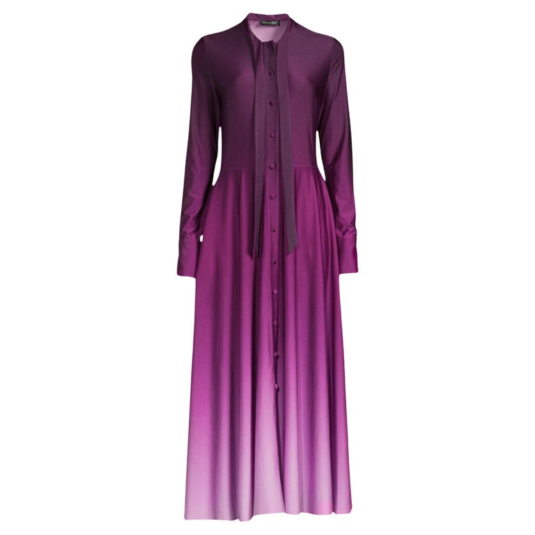 Oscar de la Renta Long-Sleeve Ombre Jersey Midi Dress Size US 12 For Sale at 1stDibs Oscar de la Renta Long-Sleeve Ombre Jersey Midi Dress Size US 12 For Sale at 1stDibs