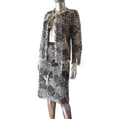Oscar De La Renta Luxe Collection NWT Hand Beaded Suit Neiman Marcus Sizes 6/10