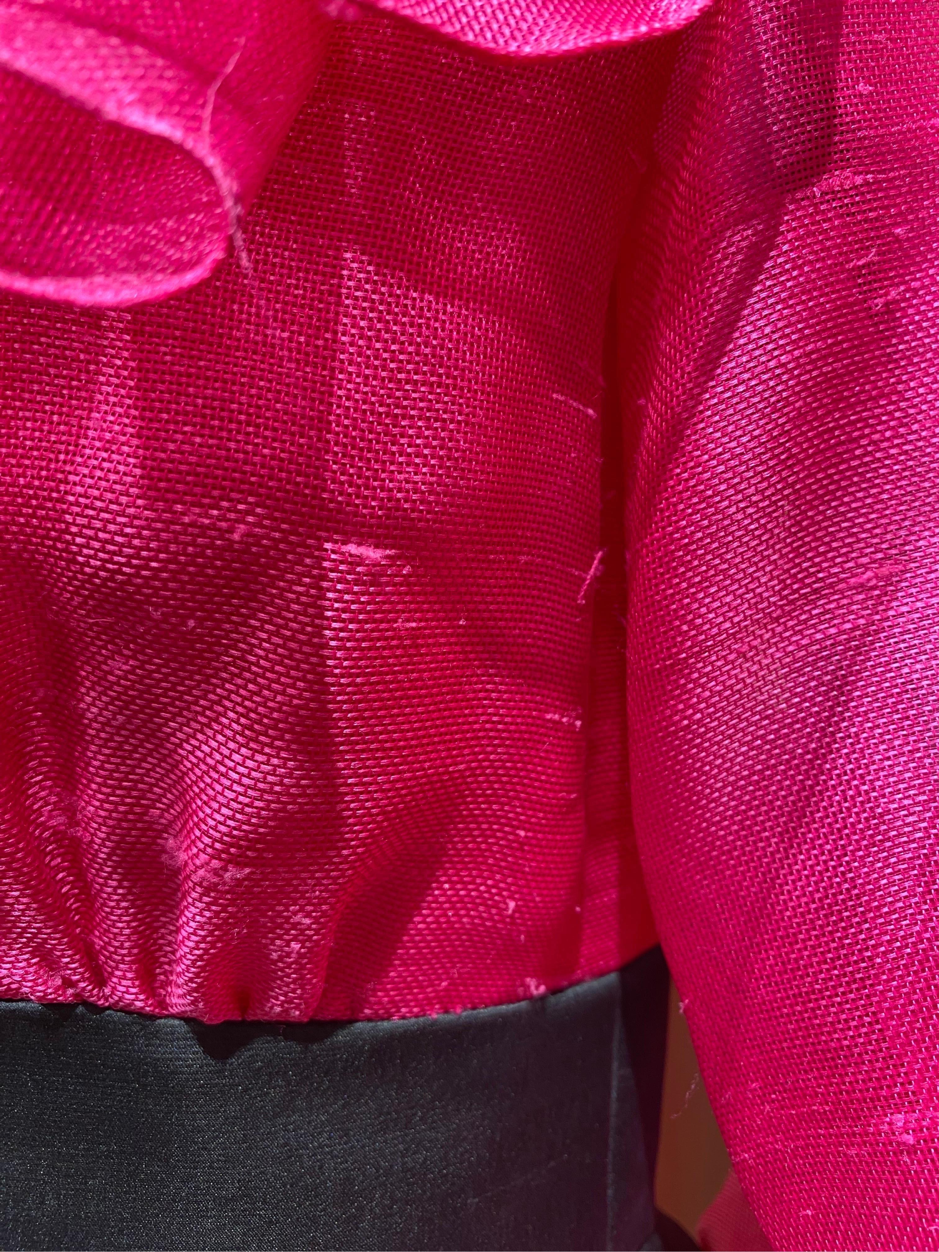 Oscar De La Renta Magenta Pink Silk Dress For Sale 2