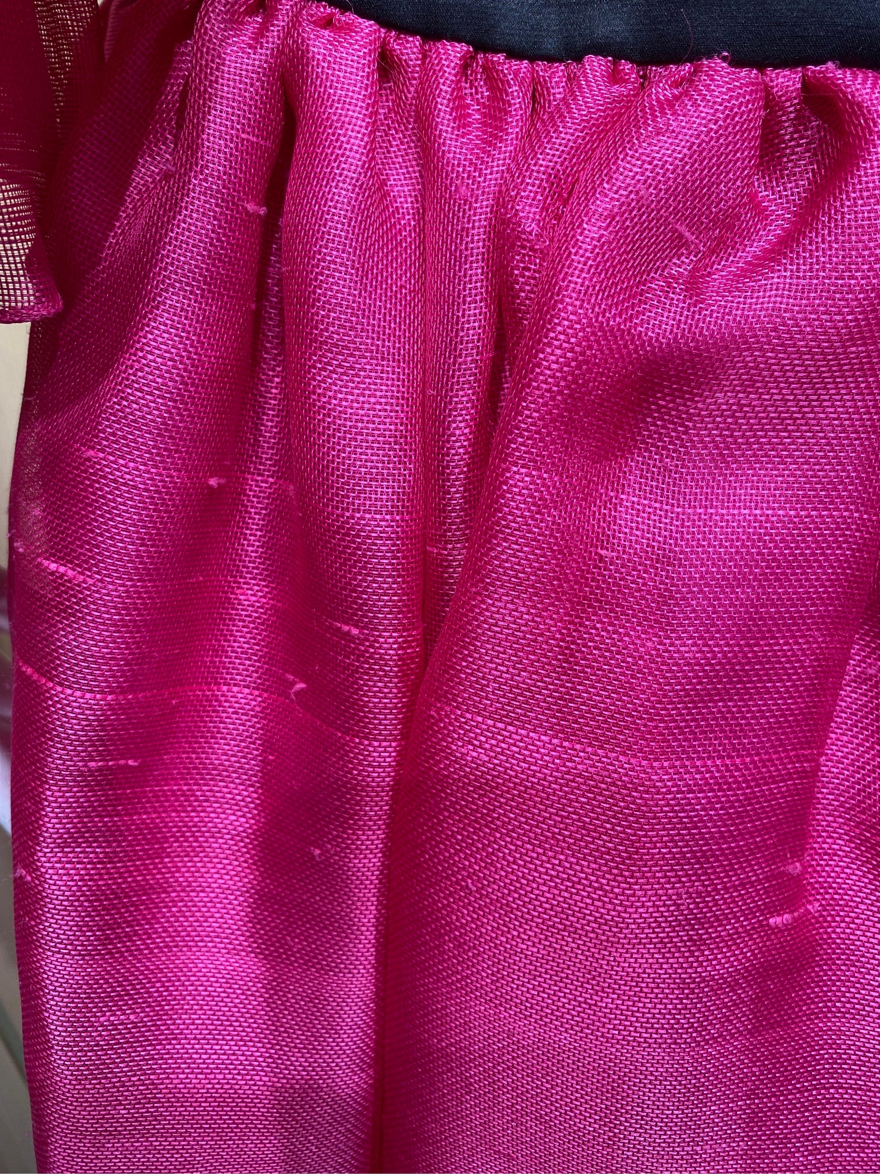 Oscar De La Renta Magenta Pink Silk Dress For Sale 4