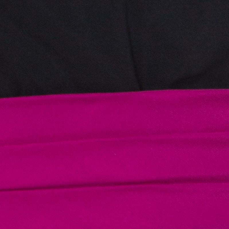 Oscar de la Renta Magenta Pink Silk Ruched Drop Waist Bodice Strapless Gown L In New Condition In Dubai, Al Qouz 2