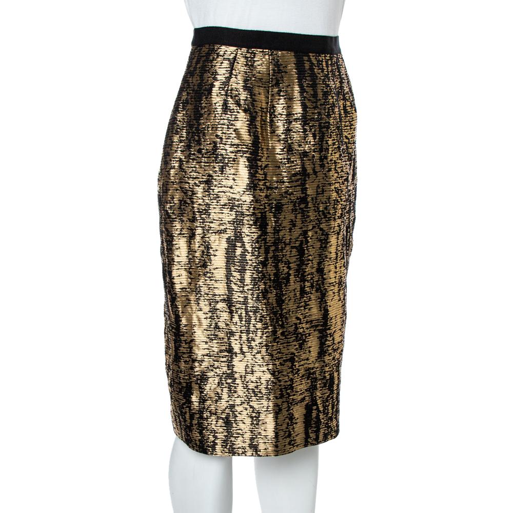 metallic black skirt