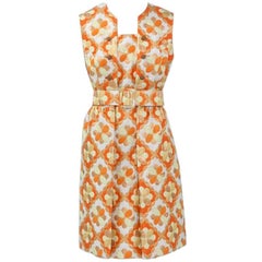 Oscar De La Renta Metallic Brocade Dress