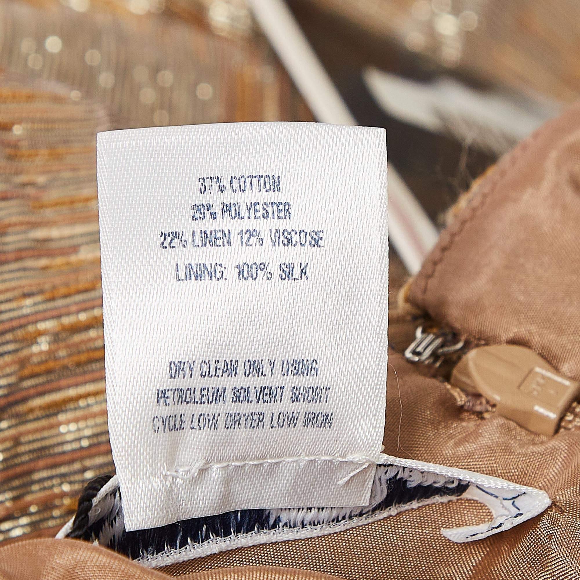 De las mujeres Oscar De La Renta Vestido corto de jacquard metalizado L