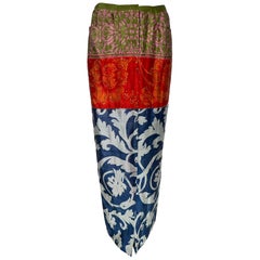 Oscar De La Renta: maxi gonna in seta stampata in modo misto con borchie dorate 4